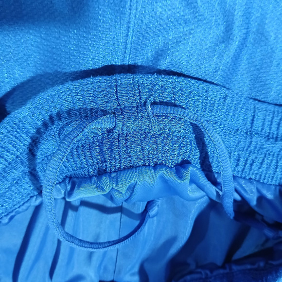 VTG Nike Basketball Shorts Mens Med Blue Shiny Dazzle 9" Pockets Drawstring Y2K - Picture 3 of 13